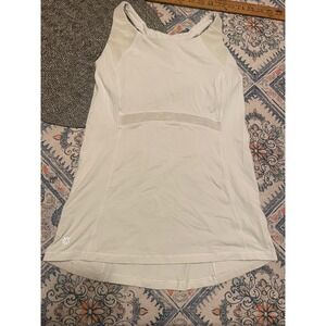 Athleta Womens White Racerback Tank Top Mesh Built-in Bra Small